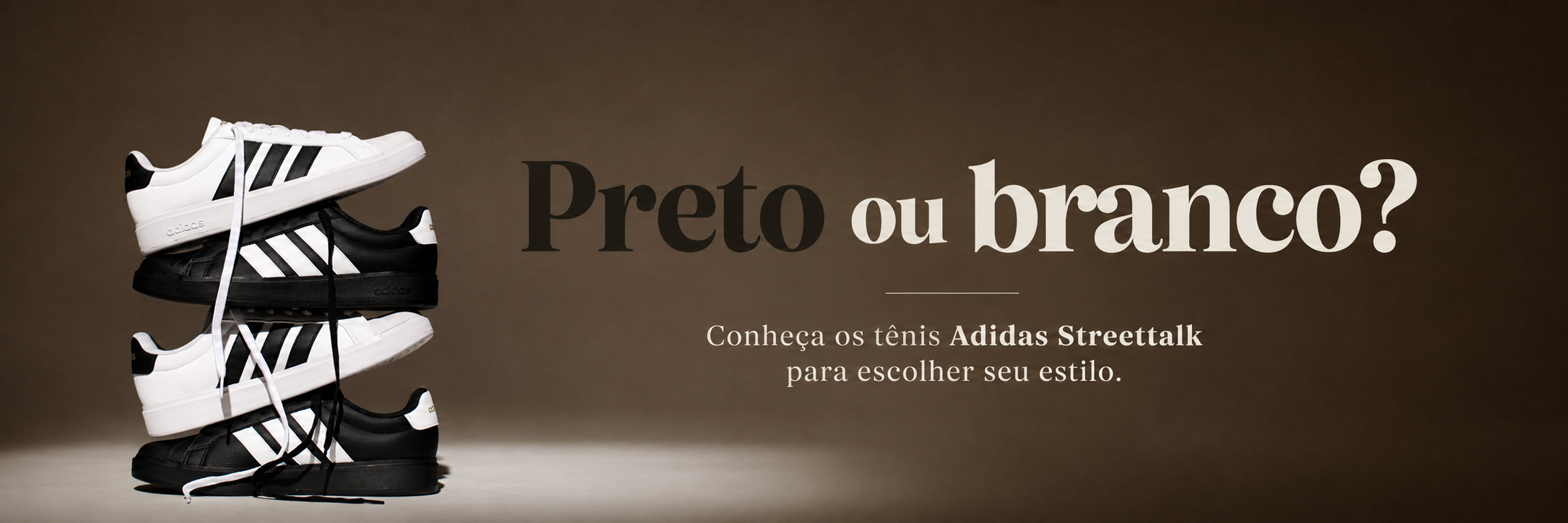 Preto ou branco? Conheça os tênis Adidas Streettalk para escolher seu estilo.