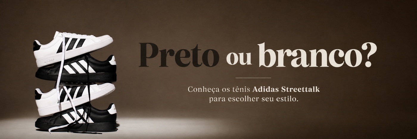 Preto ou branco? Conheça os tênis Adidas Streettalk para escolher seu estilo.