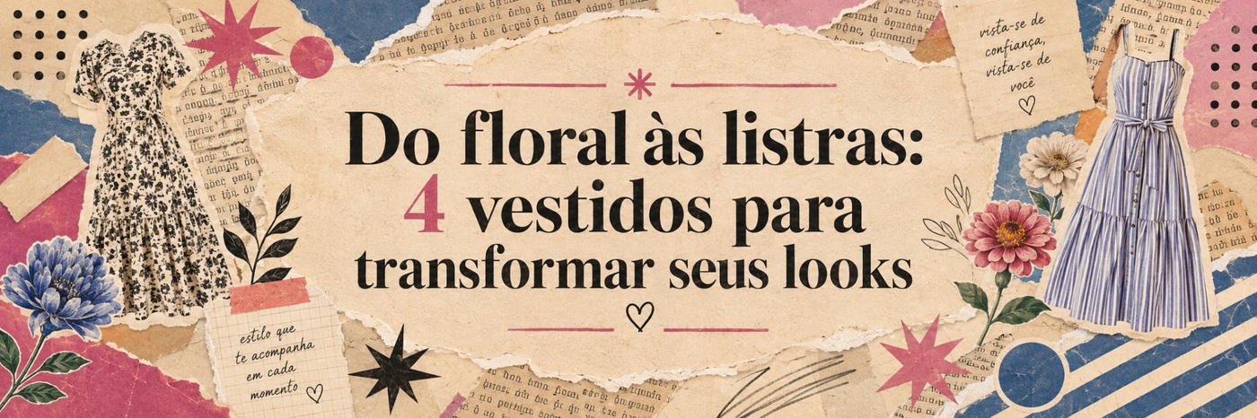 Do floral às listras: 4 vestidos para renovar seus looks com estilo, charme e personalidade!