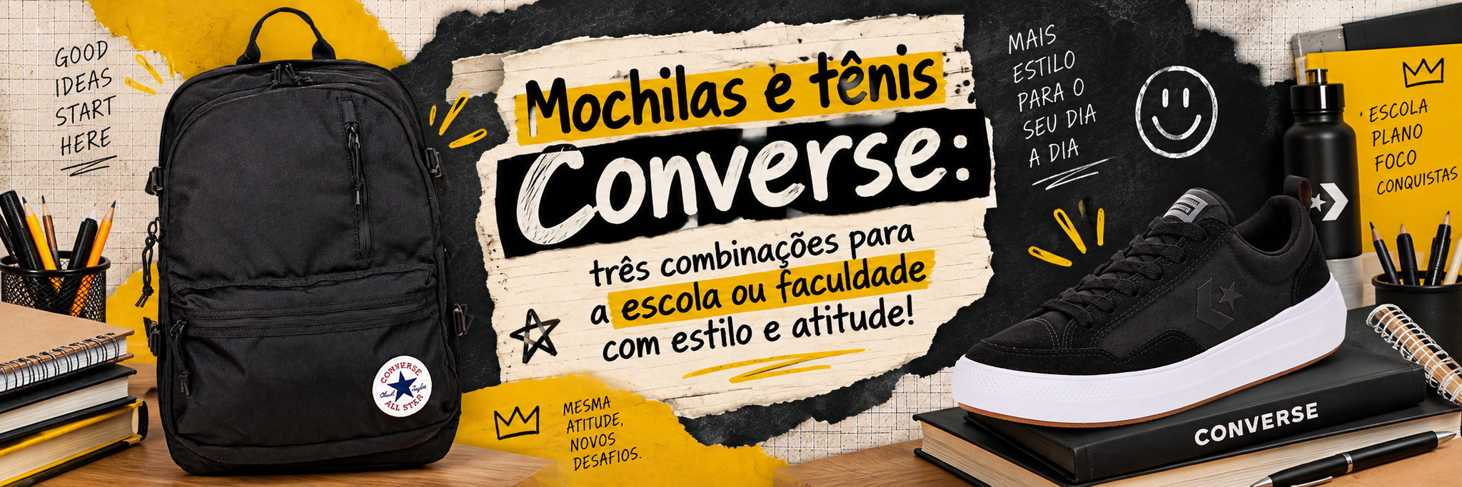 Mochilas e tênis Converse: três combinações para a escola ou faculdade com estilo e atitude!